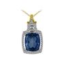 Image 1 : TT SS/YGPLT BLUE FLORITE / WHITE TOPAZ PENDANT (#10213MUL)