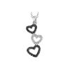 Image 1 : SS BLACK / WHITE DIAMOND HEARTS PENDANT (#7514D-BLK)