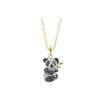 Image 1 : BLACK / WHITE DIAMOND PANDA PENDANT (#7683D-BLK)