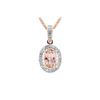 Image 1 : STERLING SILVER PINK GOLD PLATED MORGANITE / WHITE TOPAZ PENDANT (#8254MUL)