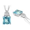 Image 1 : SS SKY BLUE TOPAZ / DIAMOND PENDANT (#8612SK)