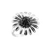 Image 1 : SILVER BLACK DIAMOND SUNFLOWER RING - Size 7 (#8526D-BLK)