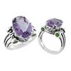 Image 1 : SILVER AMETHYST / CHROME DIOPSIDE RING - Size 7 (#8740MUL)