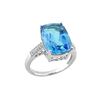 Image 1 : SS SWISS BLUE TOPAZ / WHITE TOPAZ RING - Size 7 (#9531SWWT)