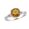 Image 1 : SS CITRINE / DIAMOND RING - Size 7 (#9755C)