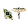 Image 1 : TT STERLING SILVER GOLDPLATED PERIDOT / LDN BLUE TOPAZ / WHITE TOPAZ RING - Size 7 (#9998MUL)