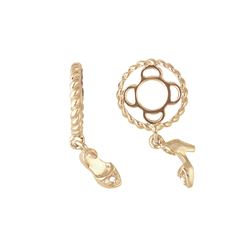 GOLD WHEEL WITH DIAMOND SHOE DANGLE (#118D)