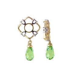 GOLD WHEEL WITH PERIDOT TEARDROP DANGLE (#121P)