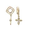 Image 1 : GOLD WHEEL W/DIAMOND CROSS DANGLE (#128D)