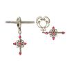 Image 1 : WHITE GOLD WHEEL W/ RUBY CROSS DANGLE (#27R)