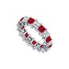 Image 1 : Diamond And Ruby Eternity Band : 14K White Gold  – 4.00 CT TGW