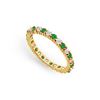 Image 1 : Diamond And Emerald Eternity Band : 14K Yellow Gold - 1.00 CT TGW