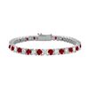 Image 1 : Garnet And Cubic Zirconia Prong Set 10K White Gold Tennis Bracelet 7.00 CT TGW