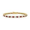 Image 1 : Ruby And Diamond Tennis Bracelet : 14K Yellow Gold 1.50 CT TGW