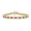 Image 1 : Ruby And Diamond Tennis Bracelet : 14K Yellow Gold - 3.00 CT TGW