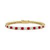 Image 1 : Ruby And Diamond Tennis Bracelet : 14K Yellow Gold - 2.00 CT TGW