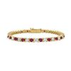 Image 1 : Ruby And Diamond Tennis Bracelet : 18K Yellow Gold - 1.00 CT TGW