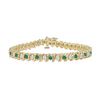 Image 1 : Emerald And Diamond Tennis Bracelet : 18K Yellow Gold - 2.00 CT TGW