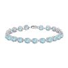 Image 1 : 14K White Gold Prong Set Round Aquamarine Bracelet With 12.00 CT TGW