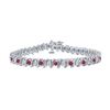 Image 1 : Ruby And Diamond Tennis Bracelet : Platinum - 2.00 CT TGW