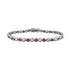 Image 1 : Ruby And Diamond Tennis Bracelet : Platinum - 4.00 CT TGW