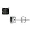 Image 1 : 14K White Gold Prong Set Square Onyx Stud Earrings 3.00 CT TGW.