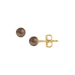 Freshwater Cultured Pearl Stud Earrings : 14K Yellow Gold – 4 MM