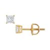 Image 1 : 14K Yellow Gold : Princess Cut Diamond Stud Earrings – 0.25 CT. TW.