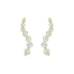 Diamond Journey Earrings : 14K Yellow Gold - 1.00 CT Diamonds