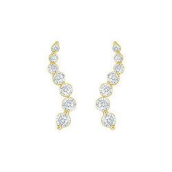 Diamond Journey Earrings : 14K Yellow Gold - 1.00 CT Diamonds