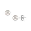 Image 1 : Tahitian Pearl Stud Earrings : 18K White Gold – 9 MM