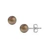 Image 1 : Tahitian Pearl Stud Earrings : 18K White Gold – 9 MM