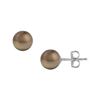 Image 1 : Tahitian Pearl Stud Earrings : 18K White Gold – 10 MM