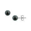 Image 1 : Tahitian Pearl Stud Earrings : 18K White Gold – 8 MM