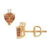 Diamond And Smoky Topaz Stud Earrings : 14K Yellow Gold - 2.04 CT TGW