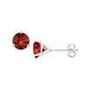 Image 1 : Sterling Silver Martini Style Garnet Stud Earrings With 1.00 CT TGW