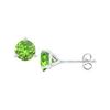 Image 1 : Sterling Silver Martini Style Peridot Stud Earrings With 1.00 CT TGW