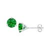 14K White Gold Martini Style Emerald Stud Earrings With 1.00 CT TGW