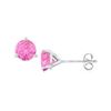 14K White Gold Martini Style Pink Topaz Stud Earrings With 1.00 CT TGW