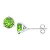 14K White Gold Martini Style Peridot Stud Earrings With 2.00 CT TGW