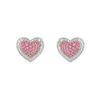 Pink Sapphire And Diamond Heart Earrings : 14K White Gold - 1.50 CT TGW
