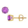 Image 1 : Amethyst Stud Earrings : 14K Yellow Gold - 2.00 CT TGW