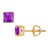 Image 1 : Amethyst Stud Earrings : 14K Yellow Gold - 2.00 CT TGW