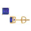 Image 1 : Sapphire Stud Earrings : 14K Yellow Gold - 2.00 CT TGW