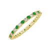 Image 1 : Emerald And Diamond Eternity Bangle : 14K Yellow Gold - 10.00 CT TGW