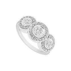 Cubic Zirconia Engagement Ring 10K White Gold 1.00 CT TGW