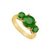 Image 1 : Three Stone Emerald Ring : 14K Yellow Gold - 2.00 CT TGW