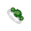 Image 1 : Three Stone Emerald Ring : 14K White Gold - 3.00 CT TGW