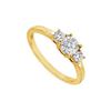 Image 1 : Three Stone Diamond Engagement Ring : 14K Yellow Gold - 0.75 CT Diamonds