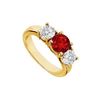 Image 1 : Ruby And Diamond Engagement Ring : 14K Yellow Gold - 2.00 CT TGW